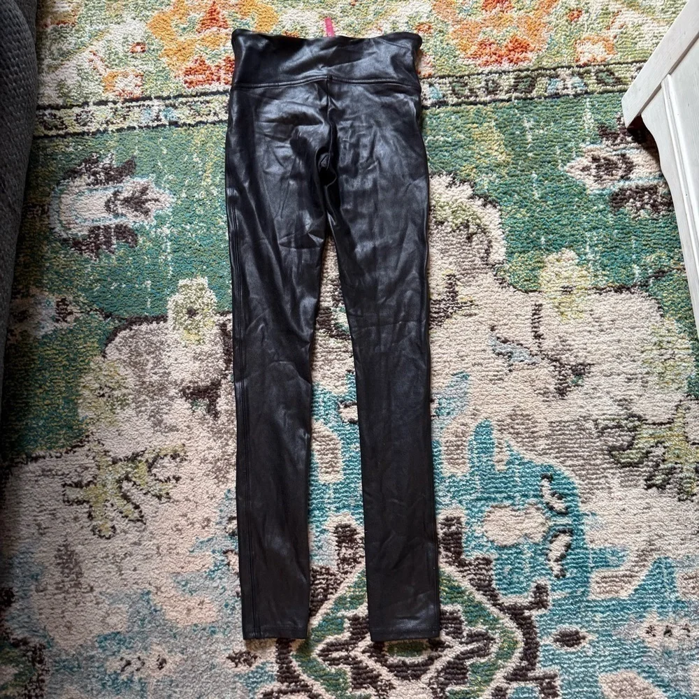 SPANX Faux Leather High Rise Black Leggings S M Multiple Available